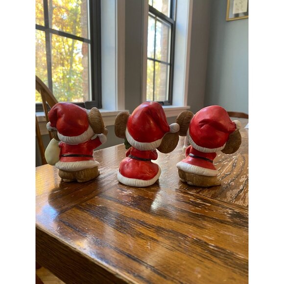 Vintage Homco Christmas Mice Santa Figurines Set Of 3 Holiday Collectibles - Picture 4 of 6